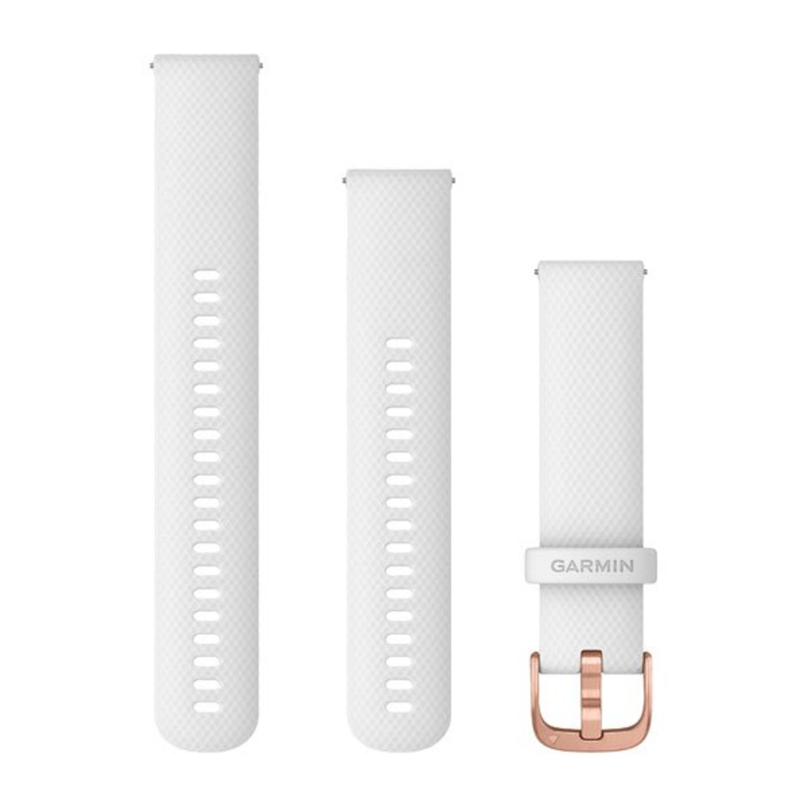 Quick Release Bands (20 Mm) - White With Rose Gold Hardware