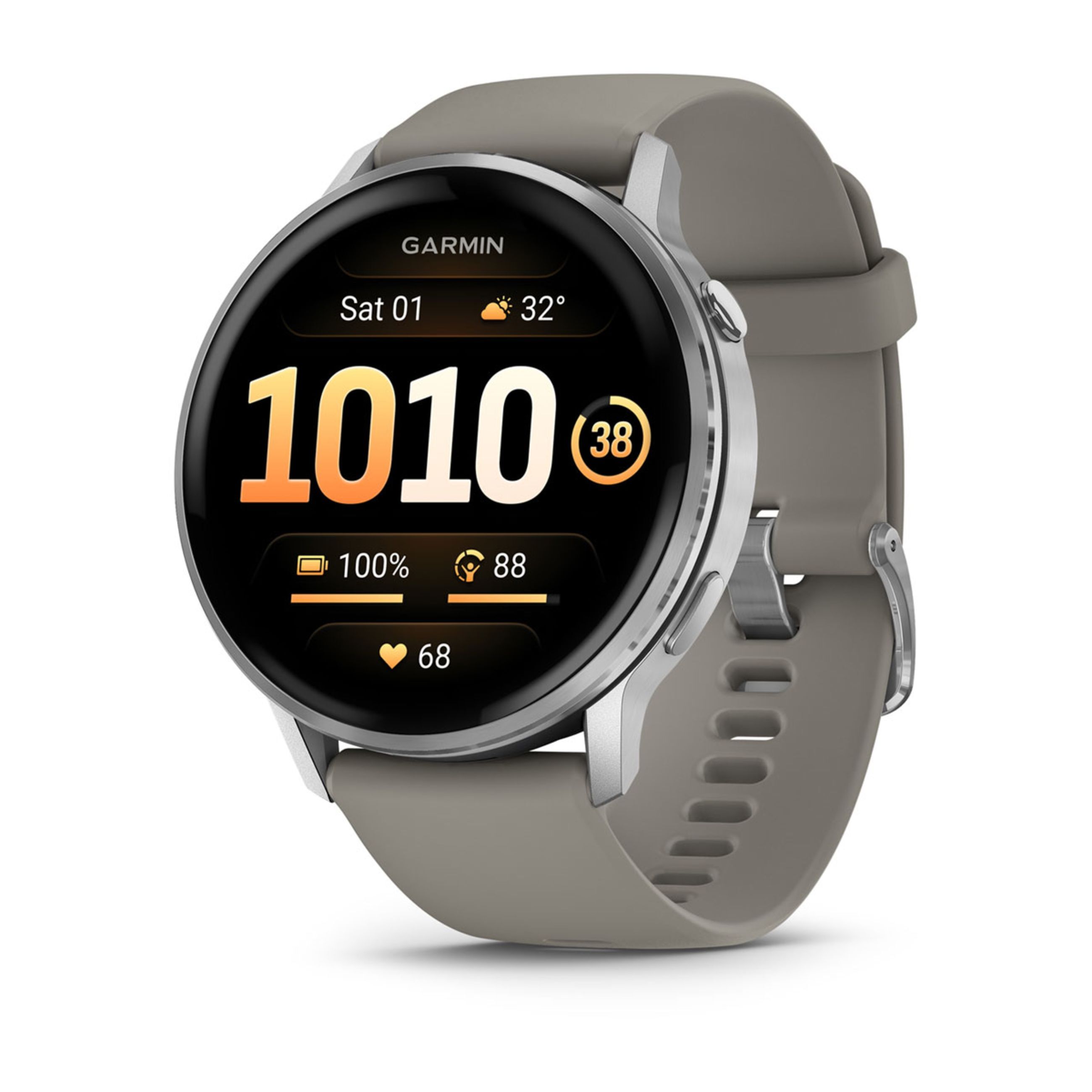 Venu 4 – 45 Mm - Silver With Silver Gray Silicone Band