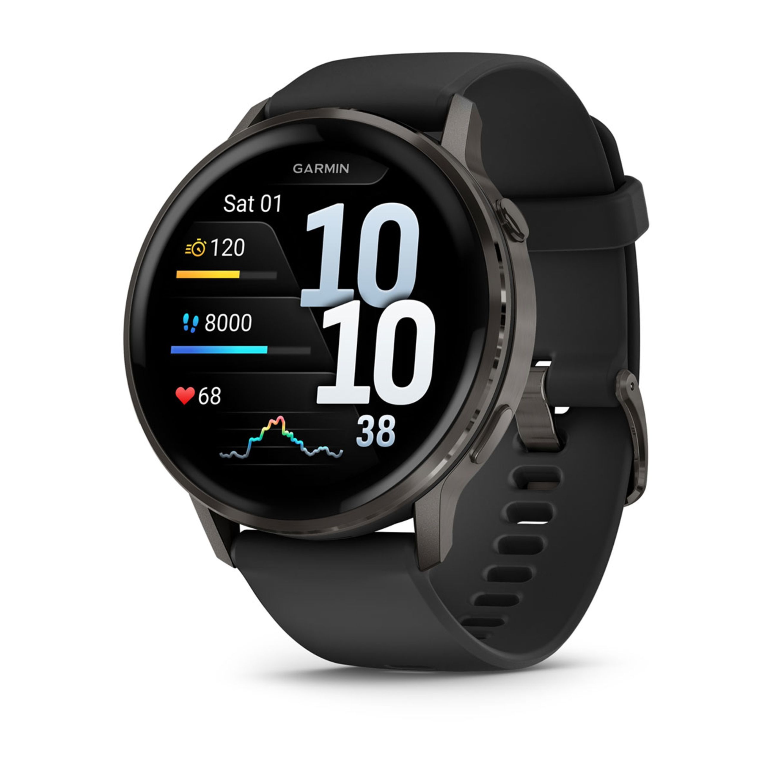 Venu 4 – 45 Mm - Slate With Black Silicone Band