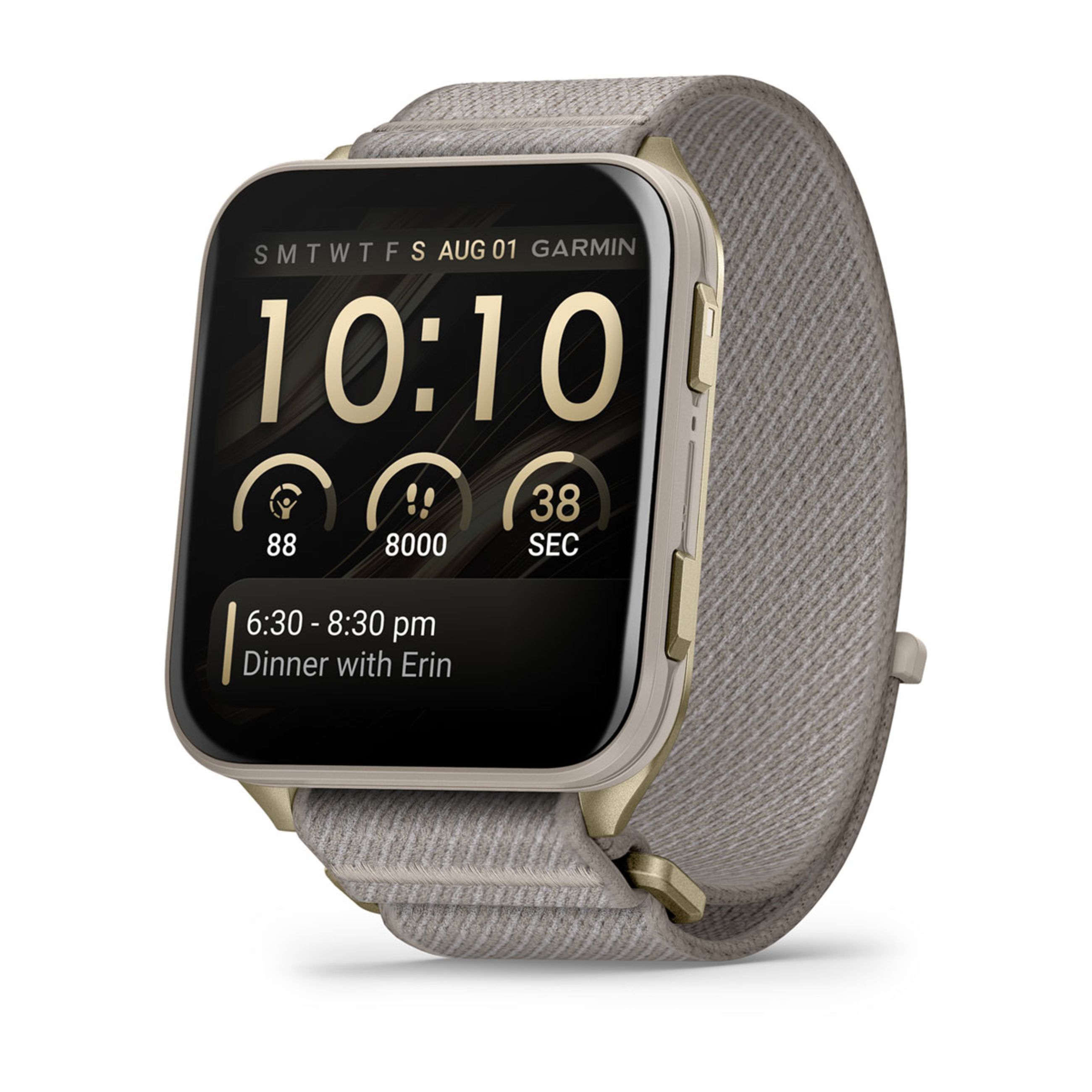 Venu X1 - Soft Gold With Titanium Caseback And French Gray Nylon Band