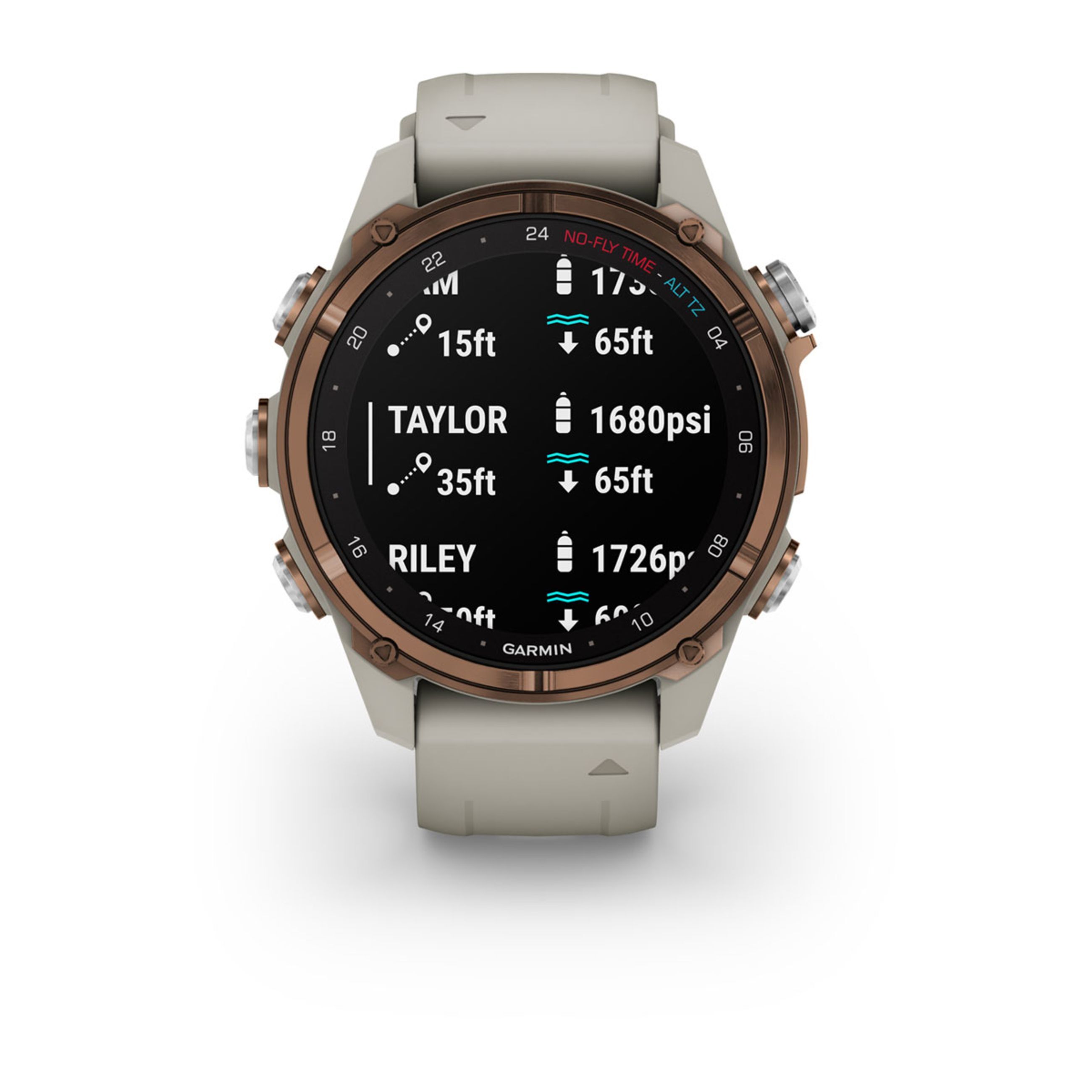 Descent Mk3 – 43 Mm - Bronze Pvd Titanium With French Gray Silicone Band - Image 4