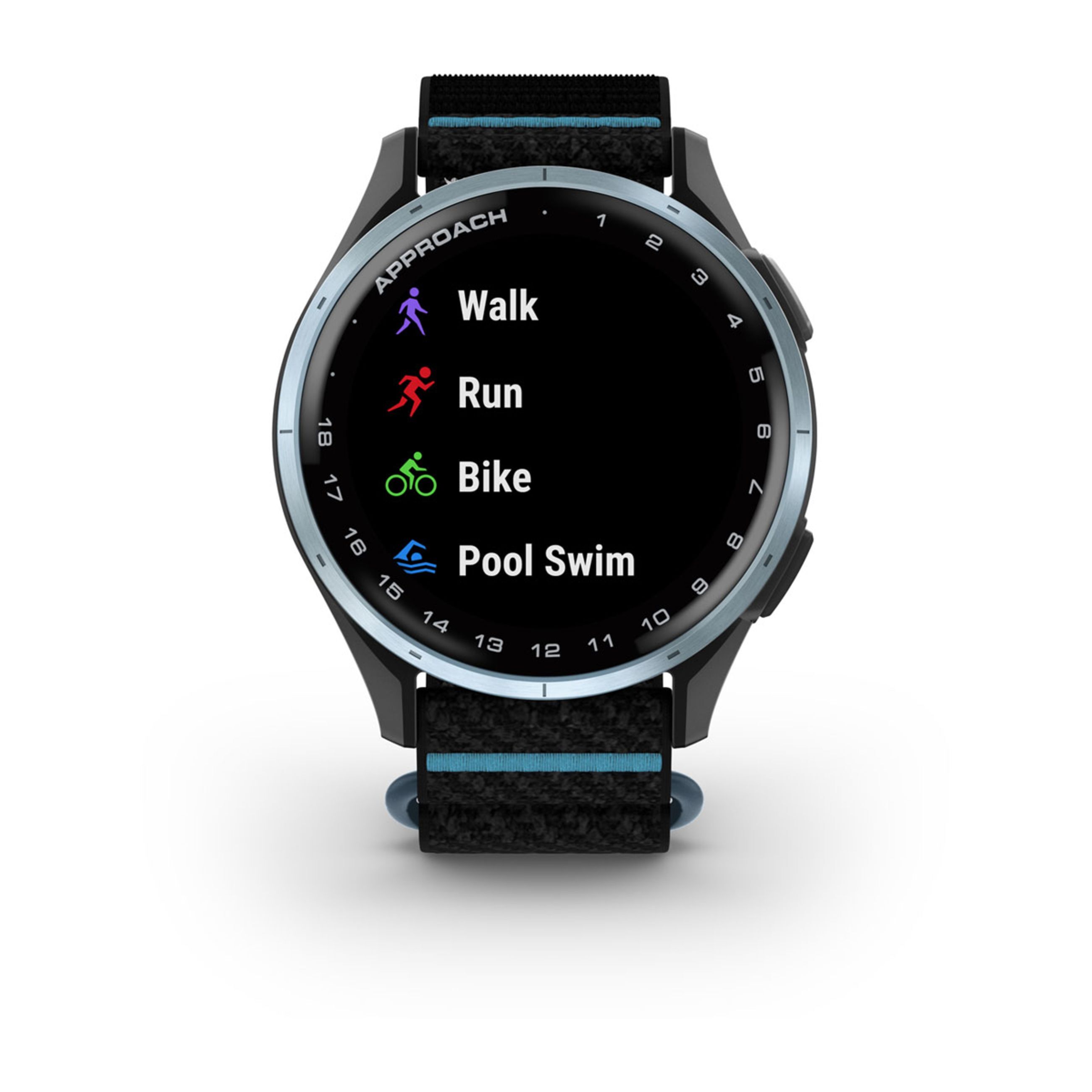Approach J1 - Cloud Blue Aluminum Bezel With Black/Azure Comfortfit Fabric Band - Image 10
