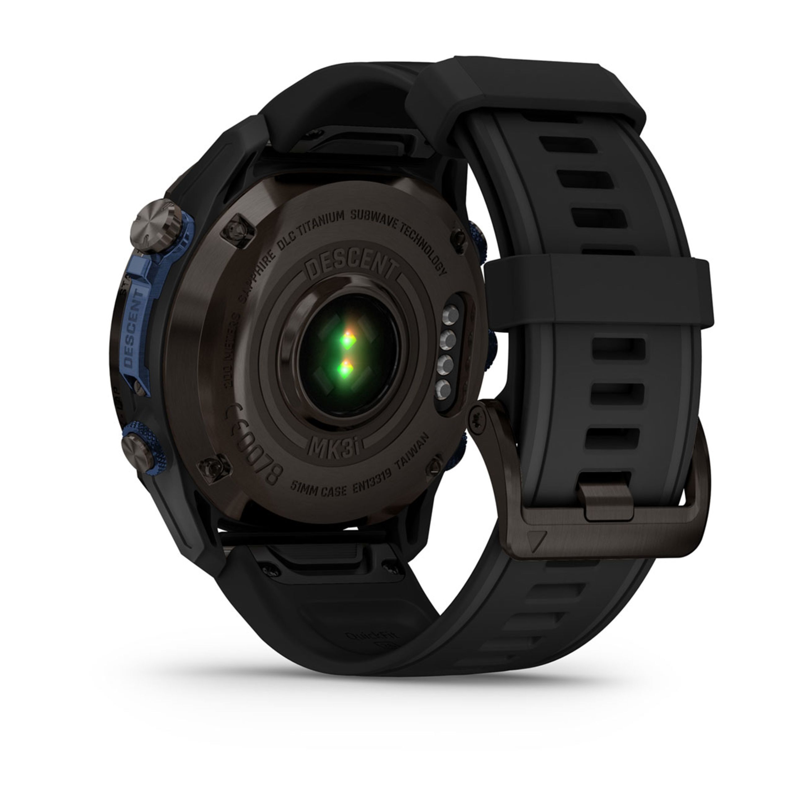 Descent Mk3 – 43 Mm - Carbon Gray Dlc Titanium With Black Silicone Band And Descent T2 Transceiver - Image 12